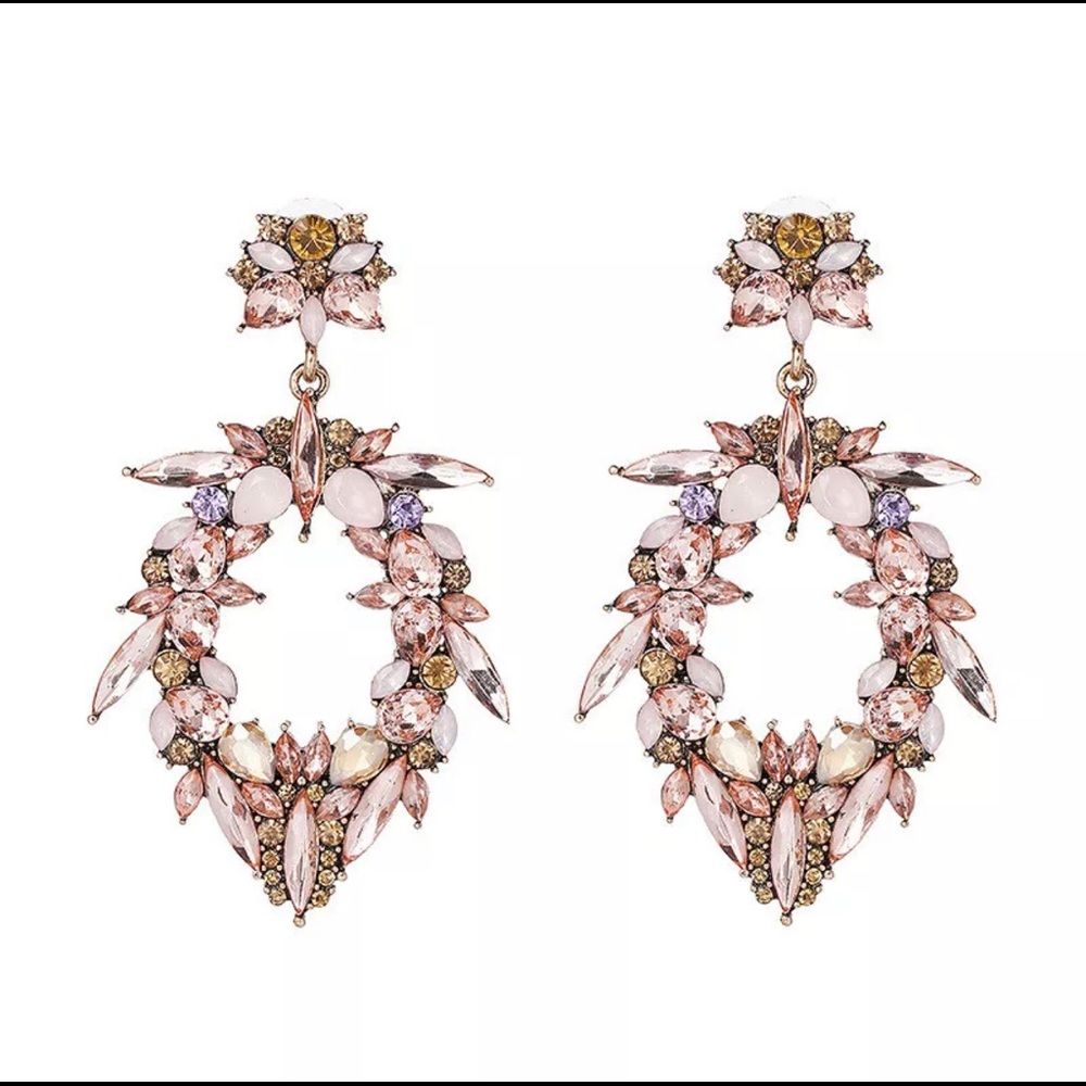 Pink Passiflora Crystal Passion Earrings 💎 Valentines, Love